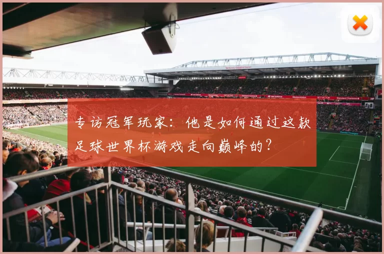 专访冠军玩家:他是如何通过这款足球世界杯游戏走向巅峰的?