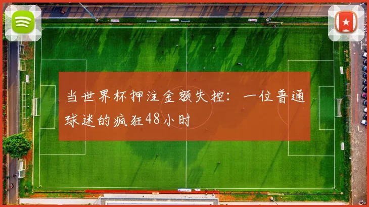 当世界杯押注金额失控：一位普通球迷的疯狂48小时